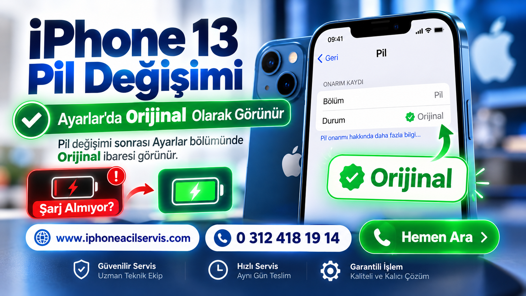 iPhone 13 Pil Değişimi: "Bilinmeyen Parça" Uyarısı Olmadan %100 Orijinal Çözüm
