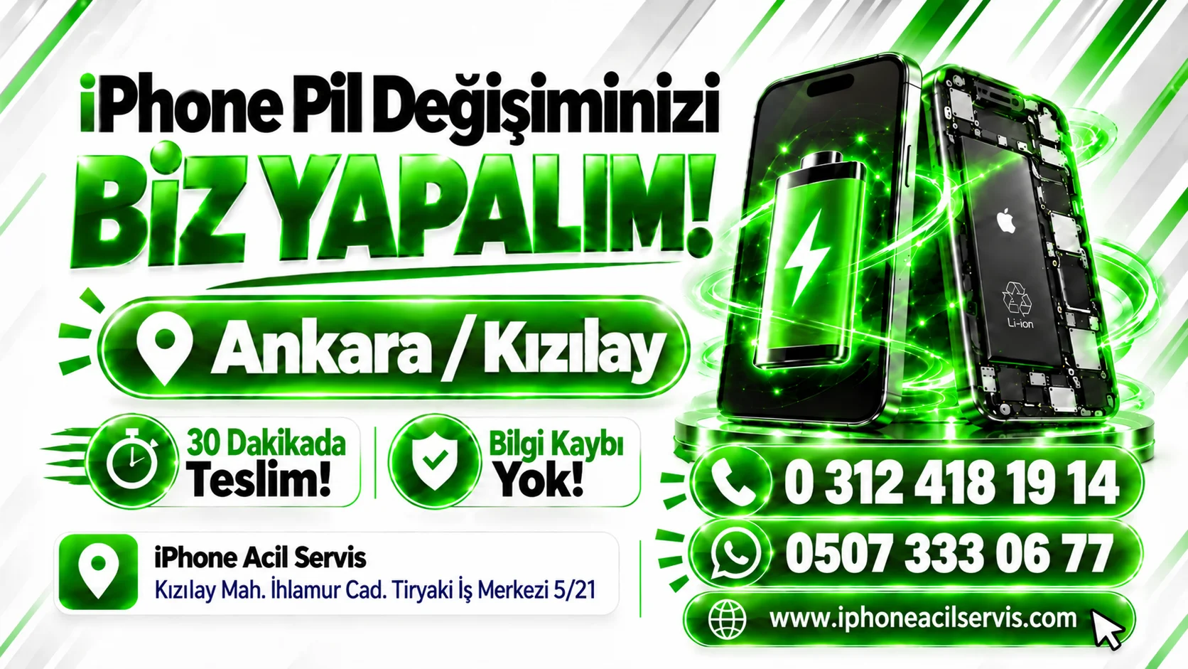 Ana sayfa kampanya slaytı — iPhone Batarya ve Apple Yedek Parça | JCID Türkiye