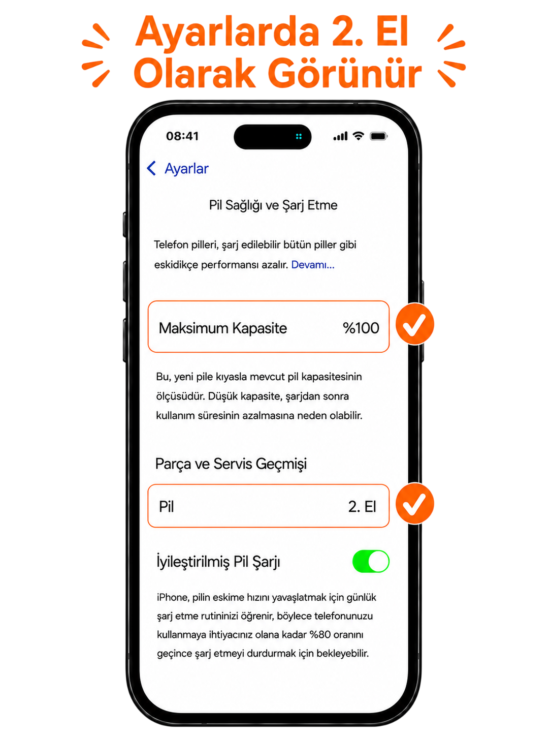 iPhone 14 Pro JCID Yüksek Kapasiteli Batarya (3410 mAh) Diagnosable — galeri küçük resim 2