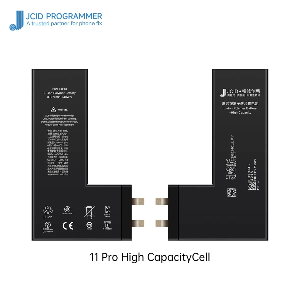 iPhone 11 Pro JCID Yüksek Kapasiteli Batarya (3400 mAh) Manually — galeri küçük resim 1
