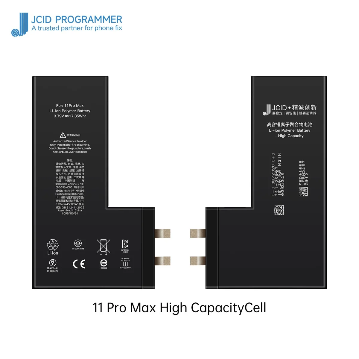 iPhone 11 Pro Max JCID Yüksek Kapasiteli Batarya (4580 mAh) Manually — galeri küçük resim 1