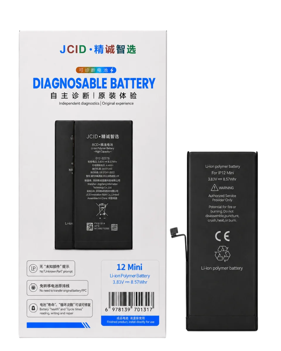 iPhone 12 mini JCID Yüksek Kapasiteli Batarya (2520 mAh) Diagnosable — galeri küçük resim 1