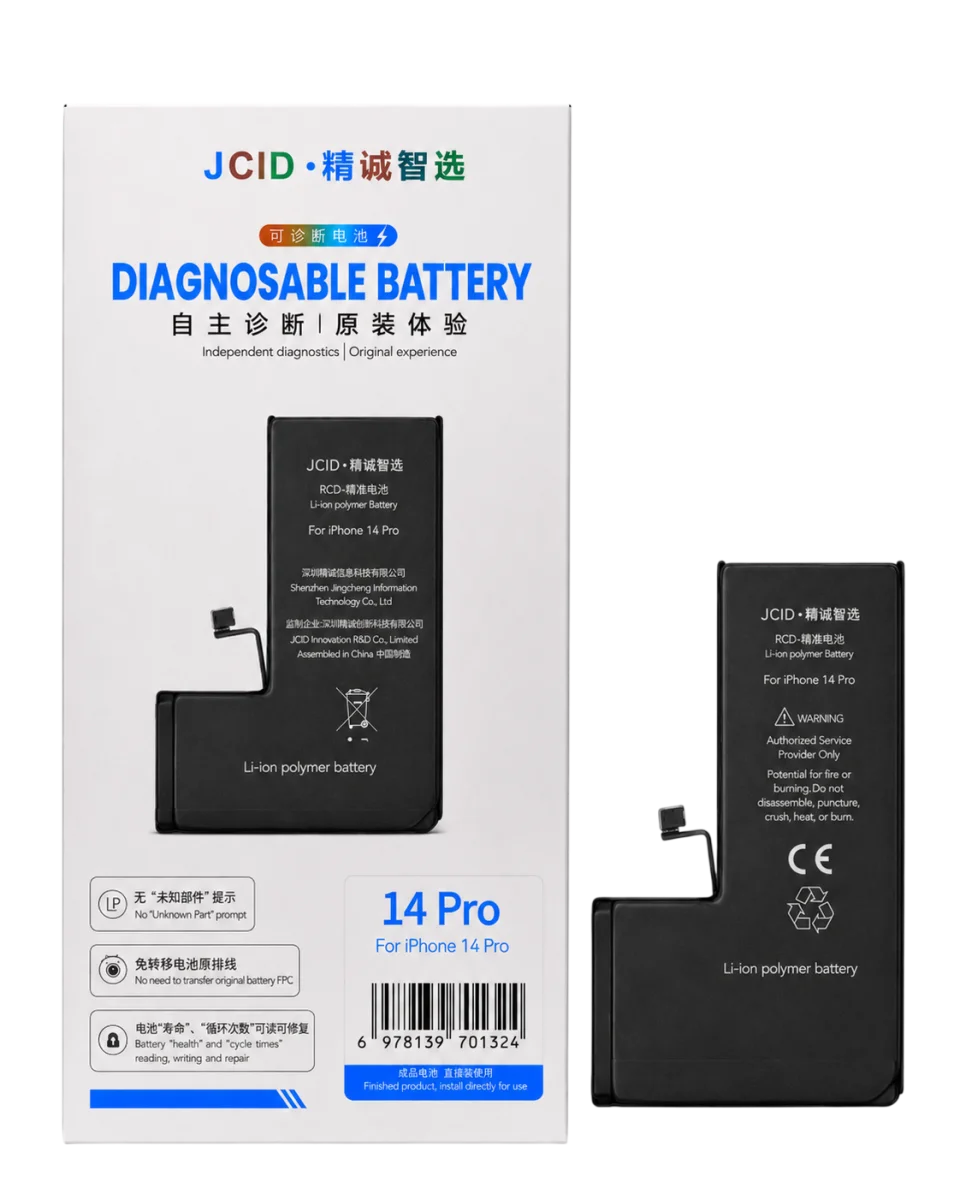 iPhone 14 Pro JCID Yüksek Kapasiteli Batarya (3410 mAh) Diagnosable