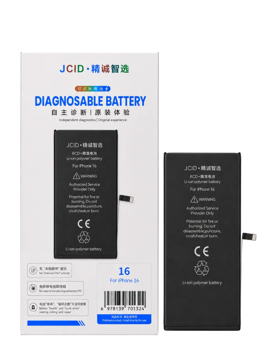 iPhone 16 JCID Yüksek Kapasiteli Batarya (3780 mAh) Diagnosable — galeri küçük resim 1