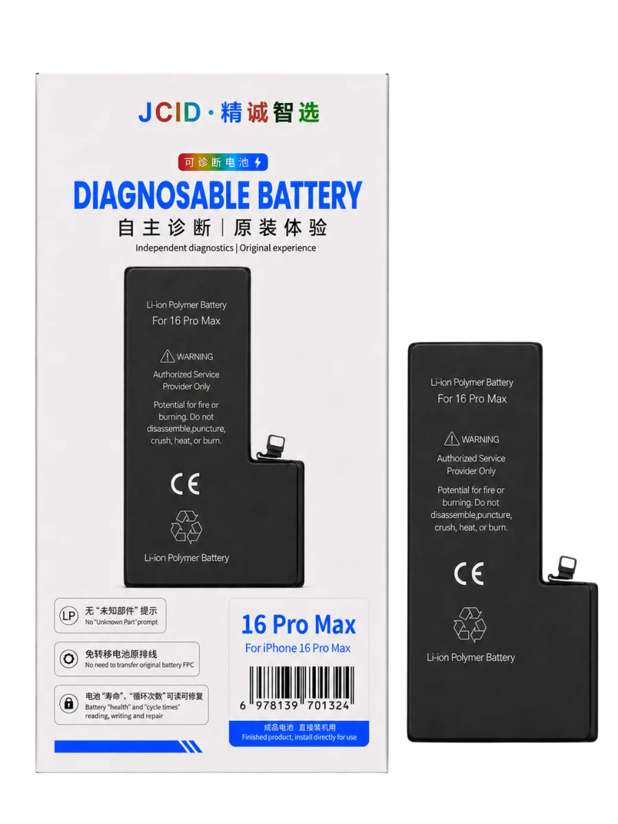 iPhone 16 Pro Max JCID Yüksek Kapasiteli Batarya (4685 mAh) Diagnosable